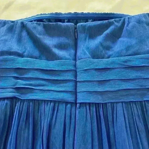 J.‎ Crew Juliet Dress 100 percent Silk Royal Blue Strapless Vintage - Picture 11 of 15